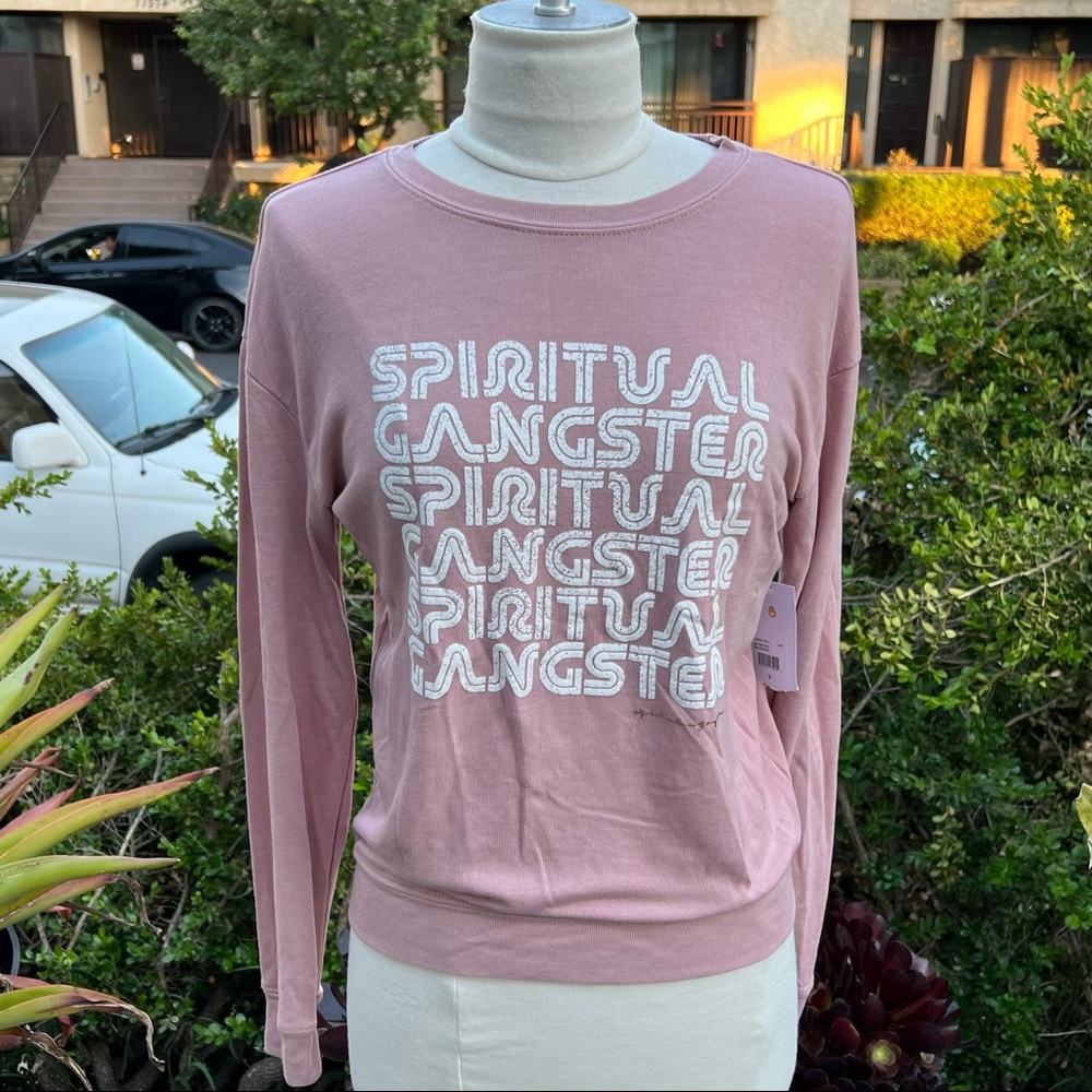 SPIRITUAL GANGSTER SG Retro Savasana Lightweight Pullover Top New With Tags